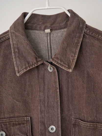 MARAN Brown Crack Coverall Jacket - Brown 商品画像19/21