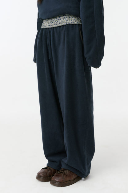 SIGNATURE EMBROIDERY FLEECE PANTS, NAVY
