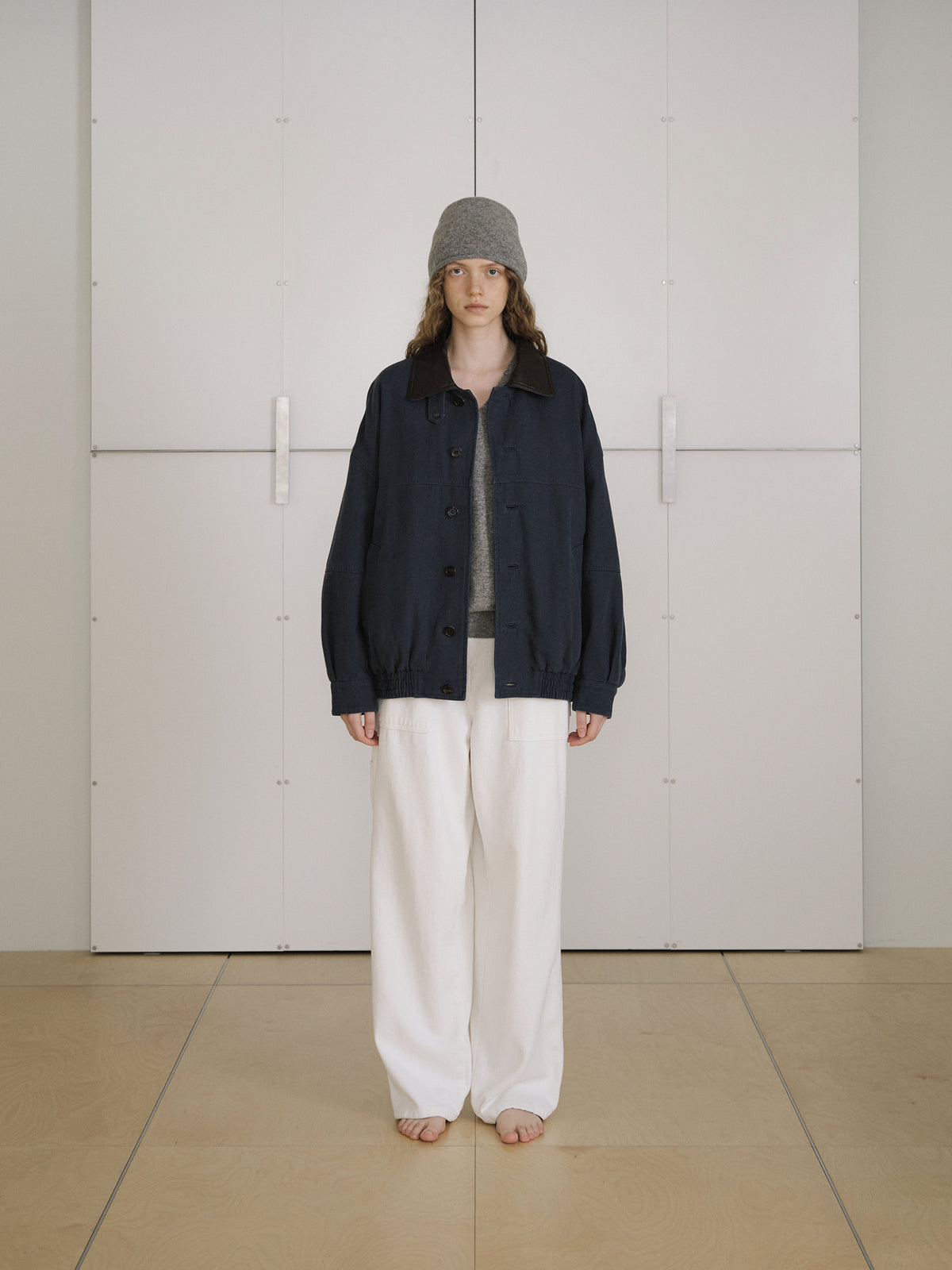 Washed Oxford Blouson - Navy 6