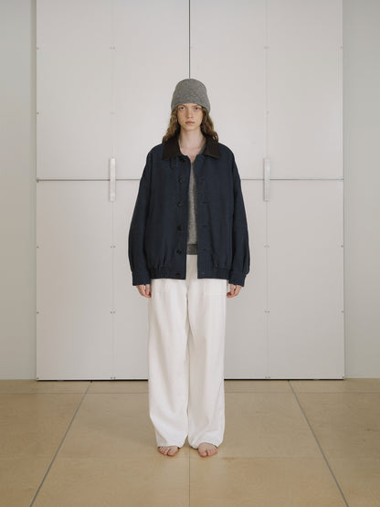 Washed Oxford Blouson - Navy 6