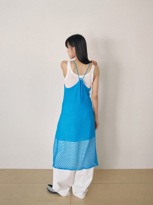 Block Sleeveless Dress - Blue
