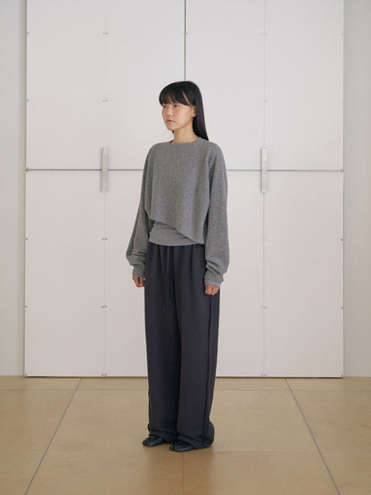 MARAN Unbalanced Boat Neck Pullover - Gray 商品画像13/19