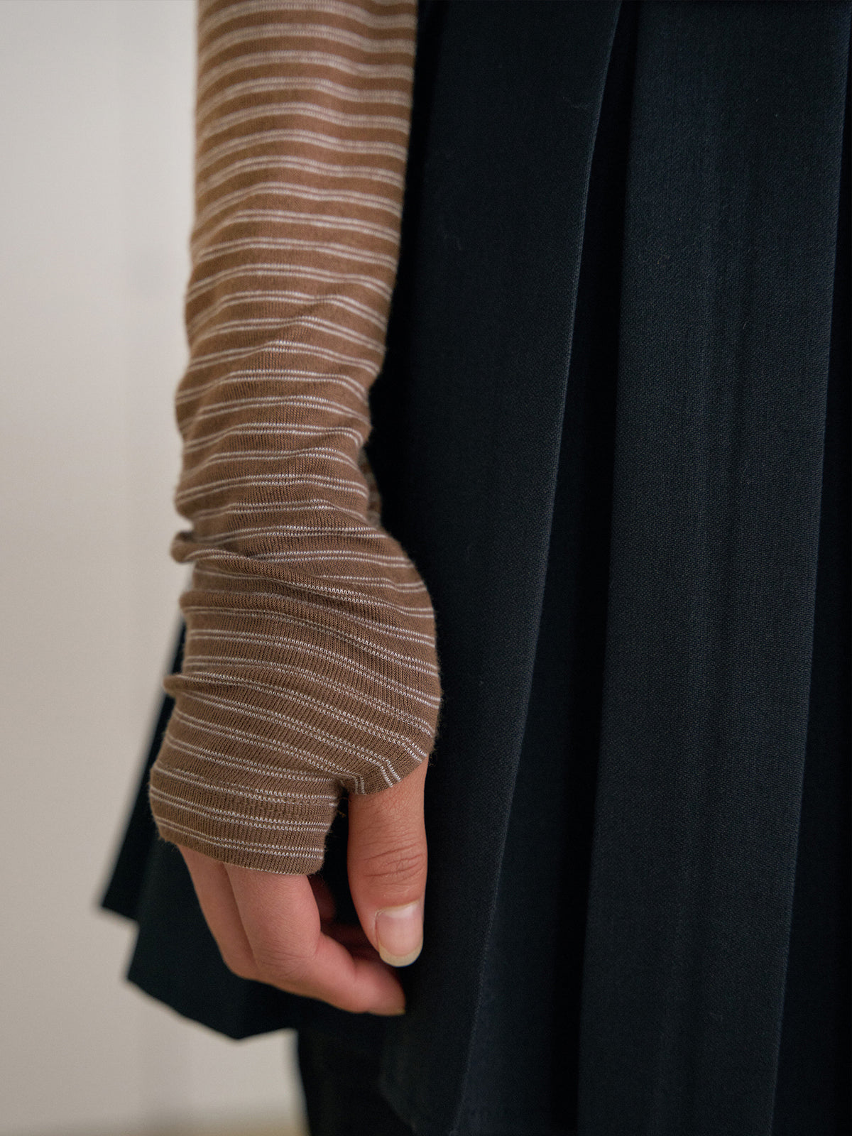 Rib Stripe Long Sleeve - Brown 11