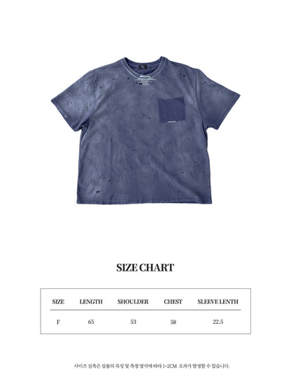 Fade out fake pocket tee navy