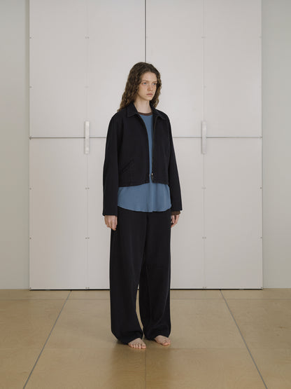 Cotton Twill Curved Pants - Navy 9