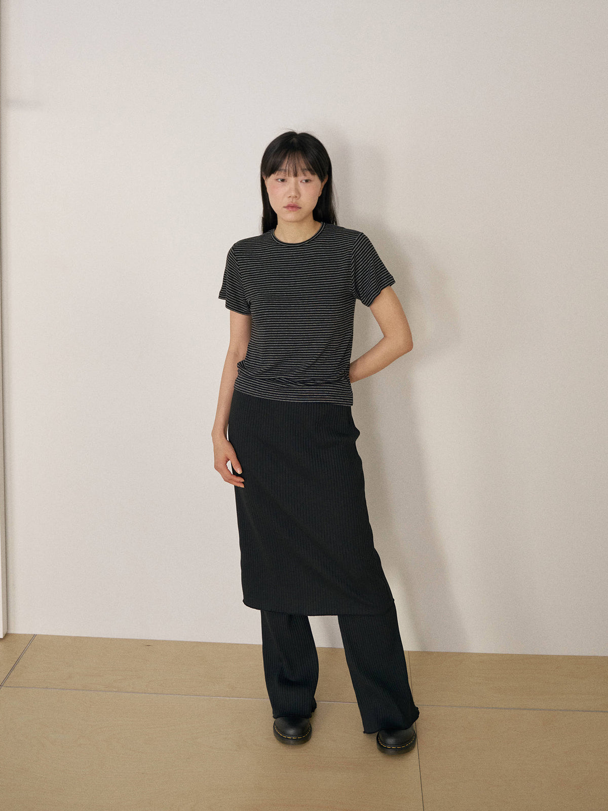 Lino Rib Skirt - Black 5