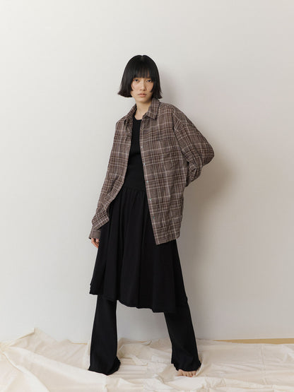 Check Wire Shirt - Brown 5