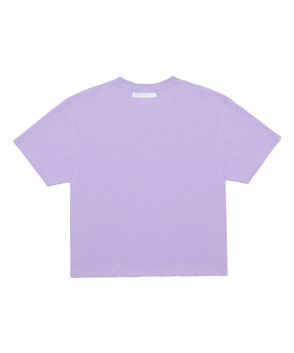 【C Wear シーウエア】 Oversized Crop T-Shirt Light Purple
