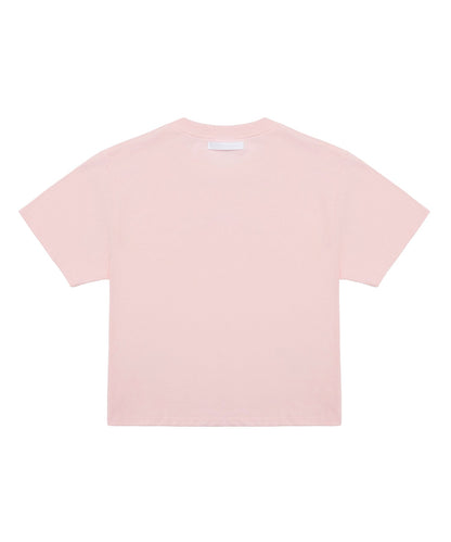 【C Wear シーウエア】 Oversized Crop T-Shirt Light Pink