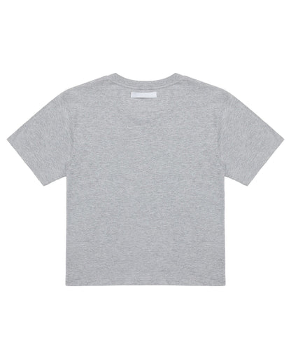 【C Wear シーウエア】 Oversized Crop T-Shirt Gray