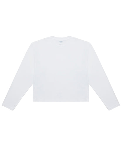 【C Wear シーウエア】Men's Crop Long Sleeve T-Shirt White