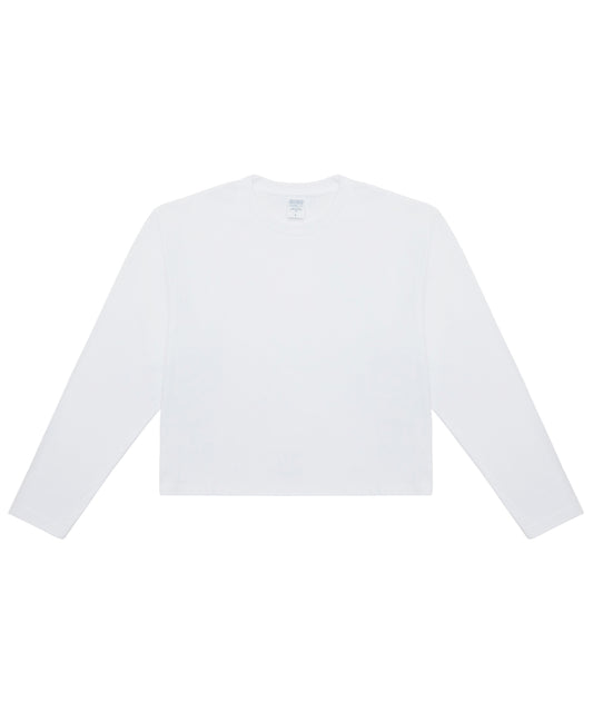 【C Wear シーウエア】Men's Crop Long Sleeve T-Shirt White