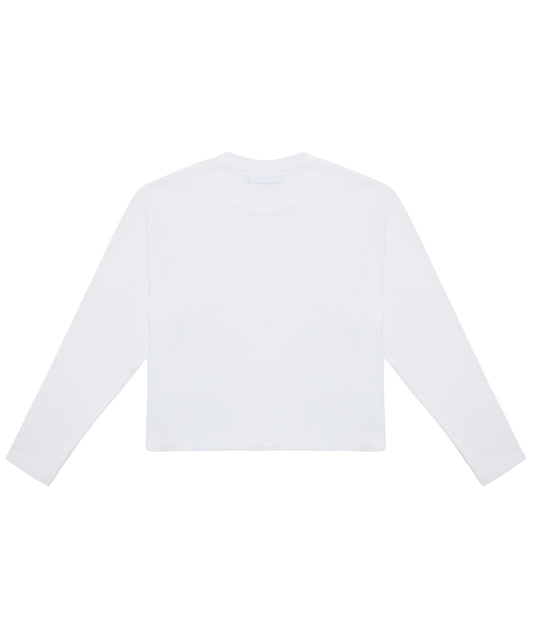 【C Wear シーウエア】Oversized Crop Long Sleeve T-Shirt White