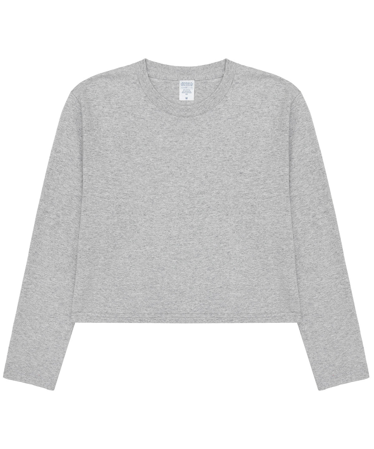【C Wear シーウエア】Oversized Crop Long Sleeve T-Shirt Gray