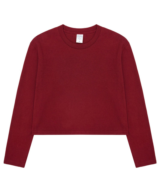 【C Wear シーウエア】MEN'S CROP LONG SLEEVE T-SHIRT BURGUNDY