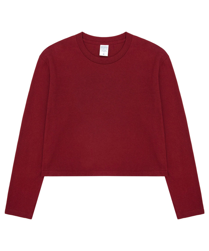 【C Wear シーウエア】MEN'S CROP LONG SLEEVE T-SHIRT BURGUNDY