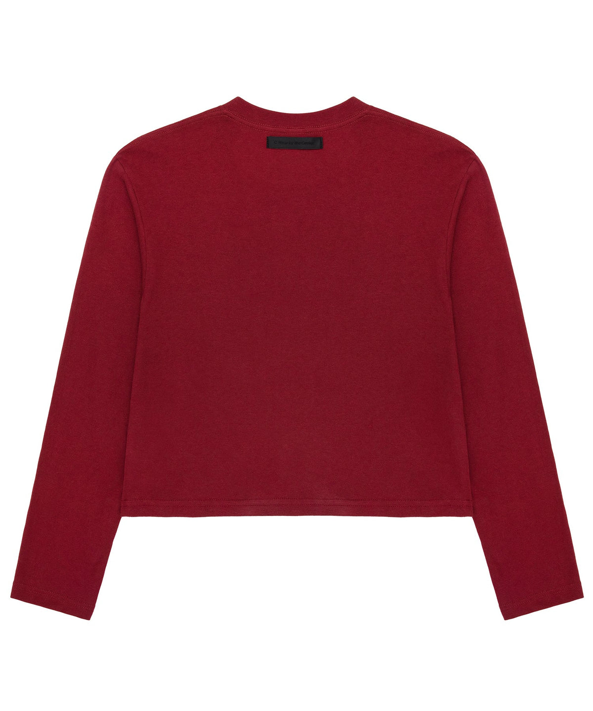 【C Wear シーウエア】Oversized Crop Long Sleeve T-Shirt Burgundy