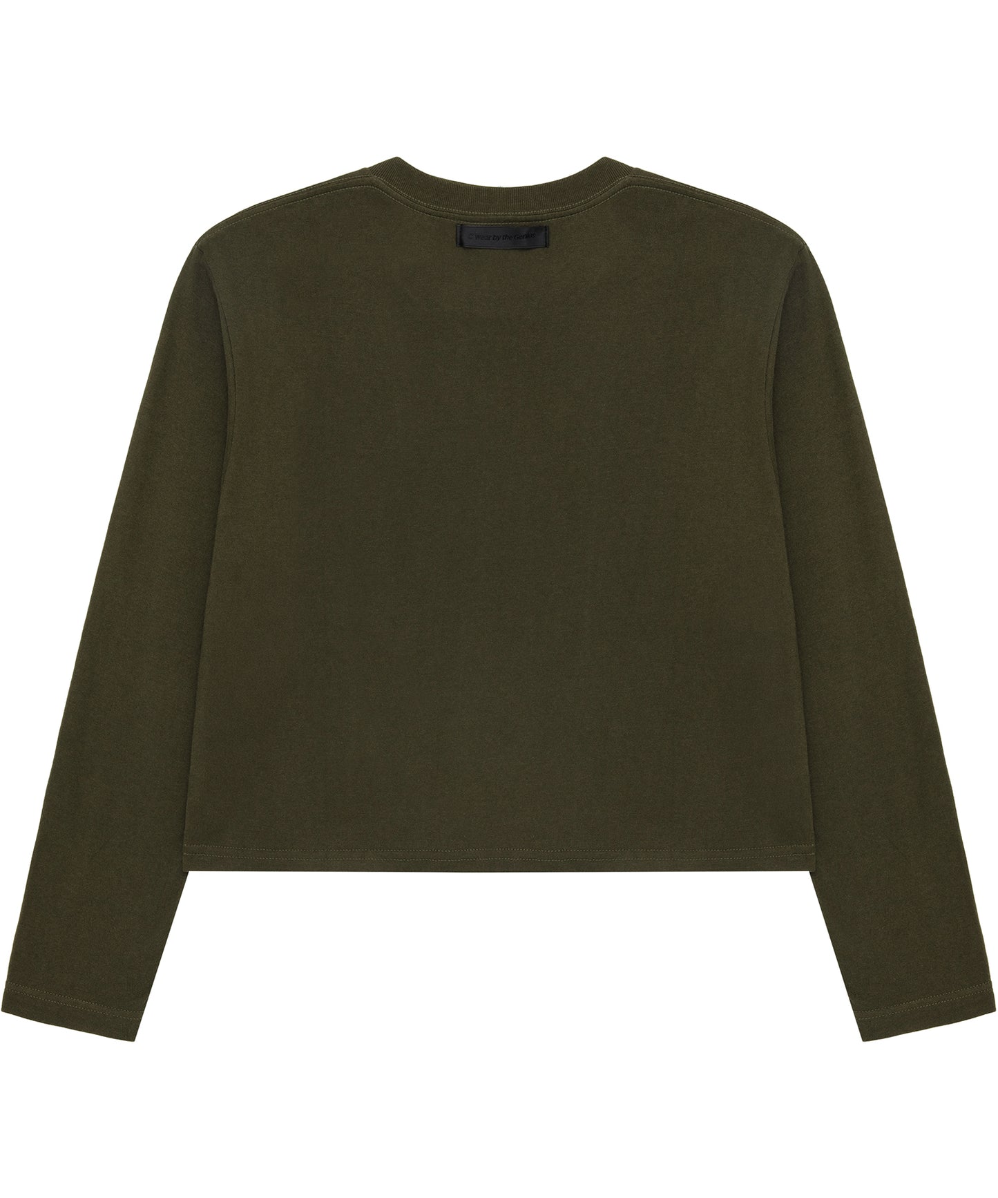 【C Wear シーウエア】Oversized Crop Long Sleeve T-Shirt Khaki