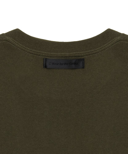 【C Wear シーウエア】Oversized Crop Long Sleeve T-Shirt Khaki