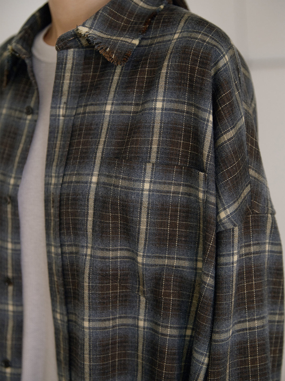 MARAN Fringe Check Shirt - Khaki 商品画像19/21