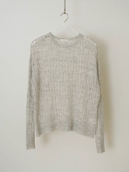 Mohair Punching Pullover - Gray
