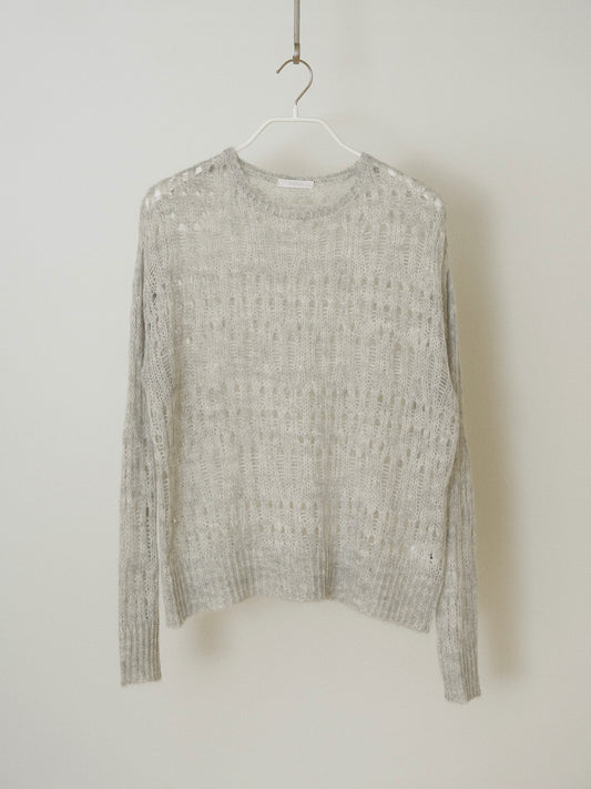 Mohair Punching Pullover - Gray
