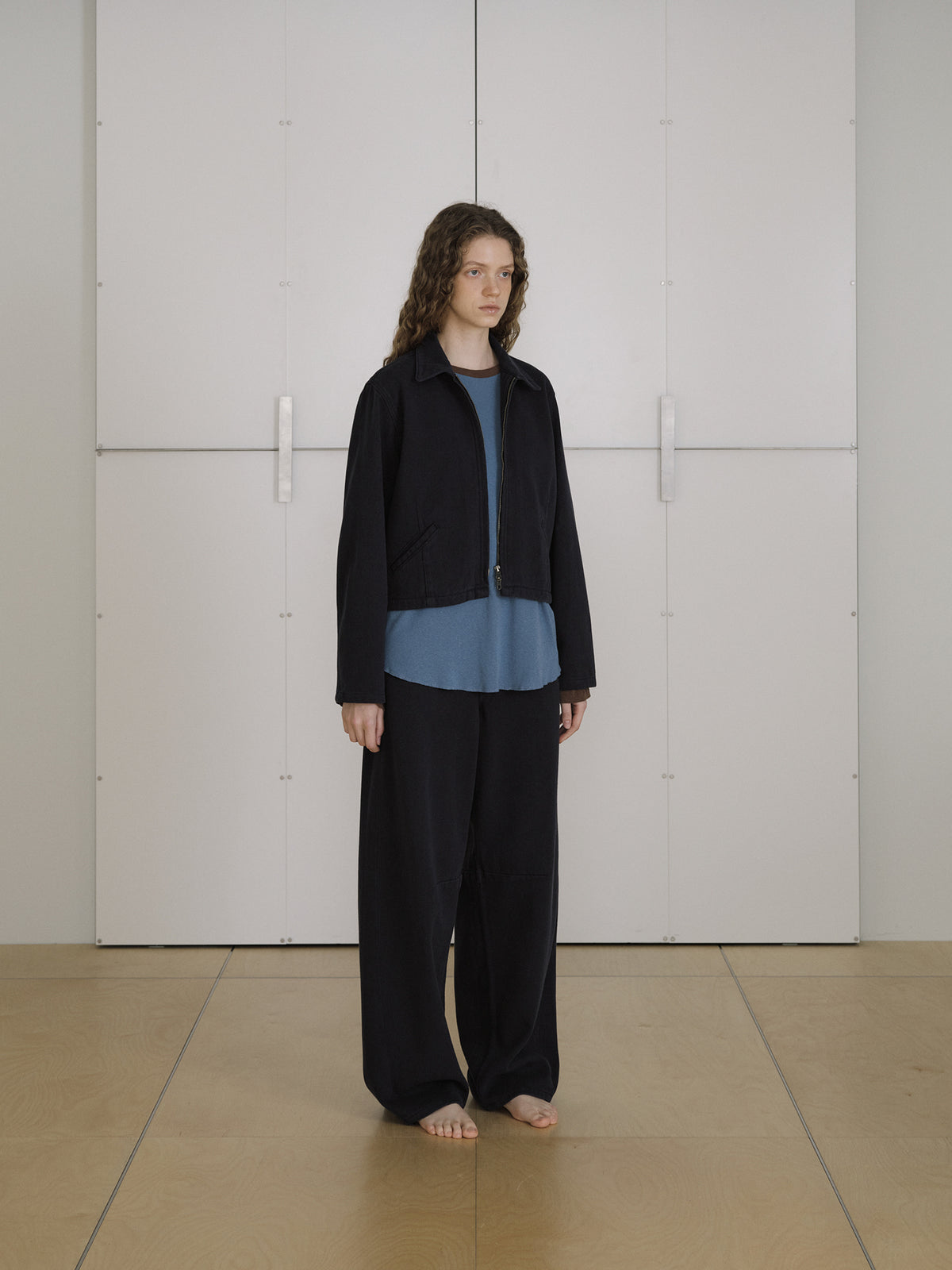 Cotton Twill Crop Jacket - Navy 9