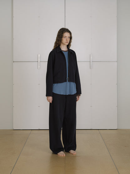 Cotton Twill Crop Jacket - Navy 9