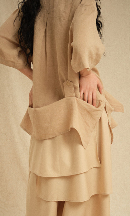 Bijo Point Short-Sleeved Shirt Beige (Ver. Tie)
