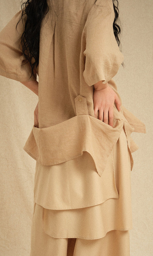 Bijo Point Short-Sleeved Shirt Beige (Ver. Tie)