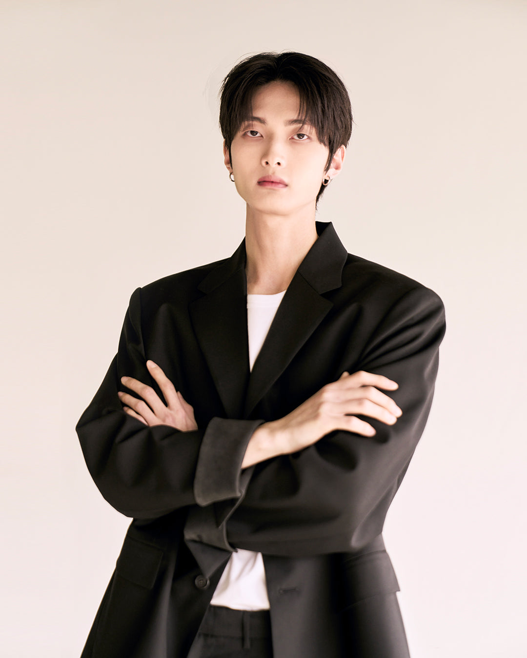 Leather Reveal Sleeve Wool Blazer_Khaki Brown