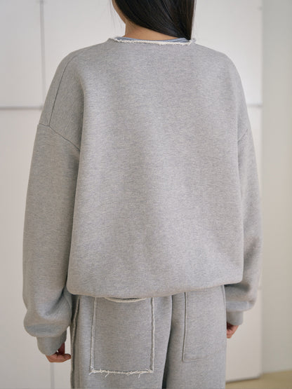 MARAN Raw Edge Sweatshirt - Gray 商品画像17/21