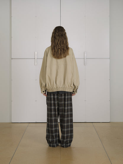 Side String Check Pants - Khaki 8