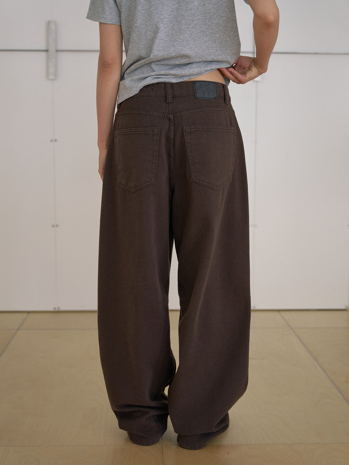 MARAN Cotton Twill Curved Pants - Brown 商品画像21/21