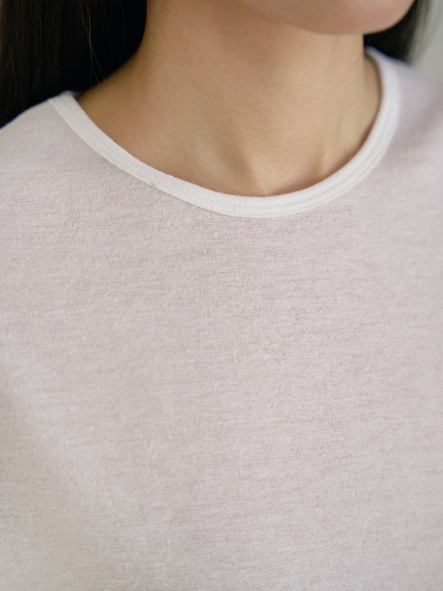Linen Basic Short Sleeve - Ivory