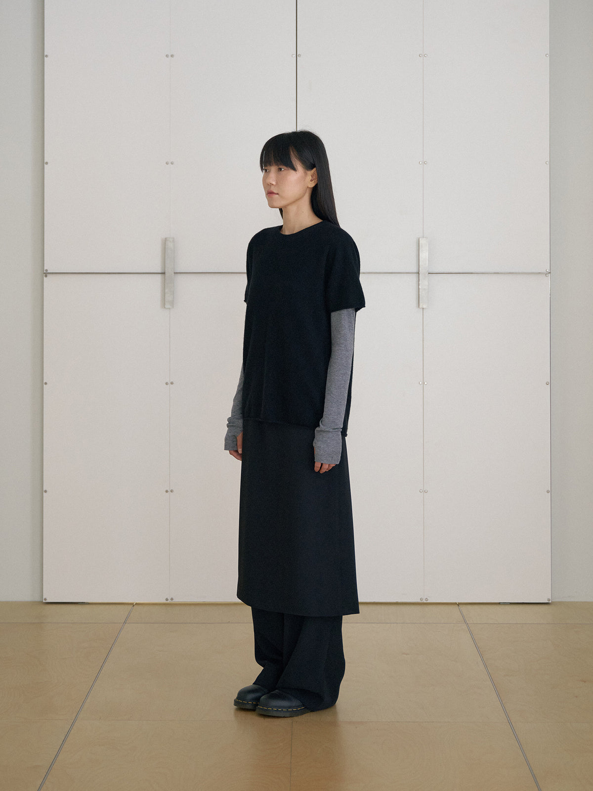 MARAN Cutoff Short Sleeve Pullover - Black 商品画像13/19