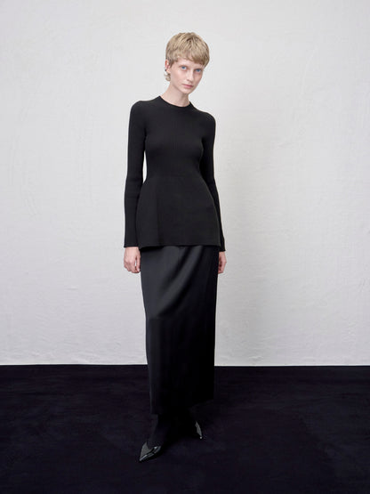 【ARIK. アリク AW】 Ara panel flare knit top Black