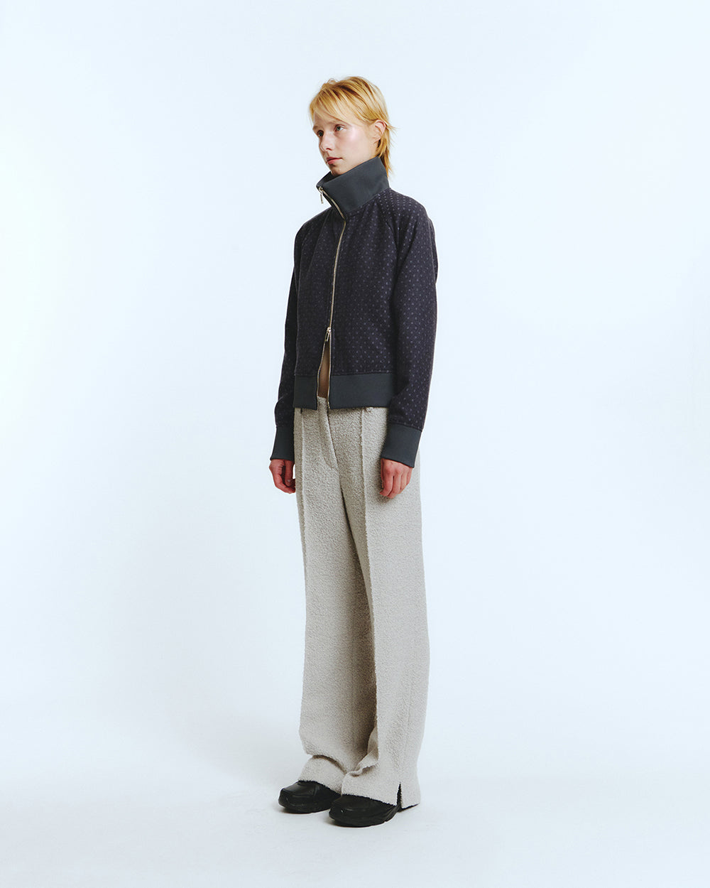 WOOL TRACK JUMPER Purple