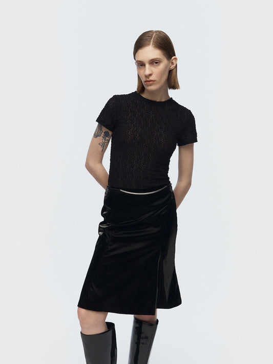 【ARIK. アリク】[24SS] ALRESCHA floral top Black