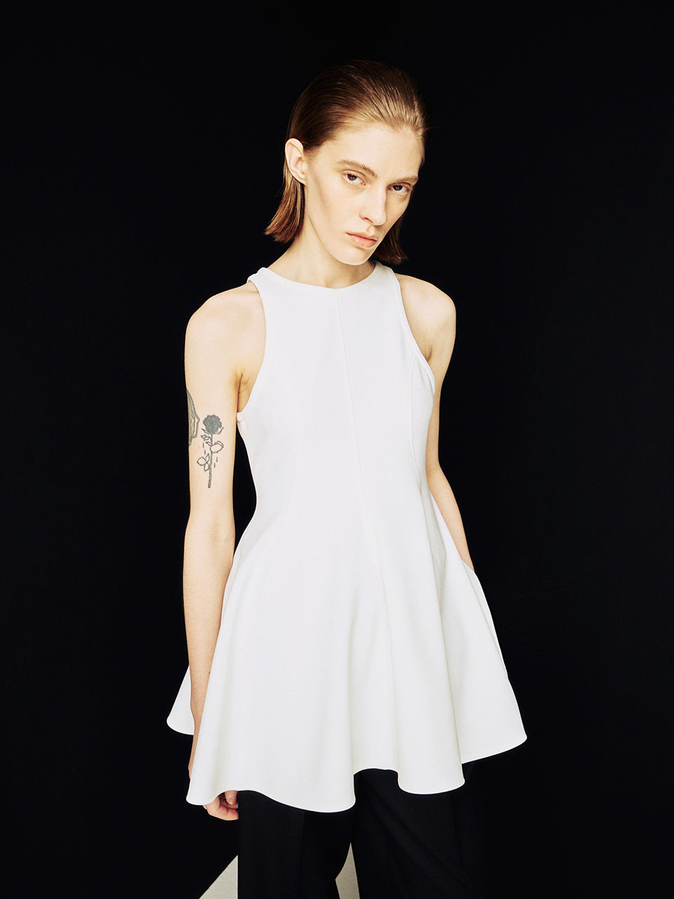 [ARIK.] [24SS] MIRA panel flare sleeveless top Ivory