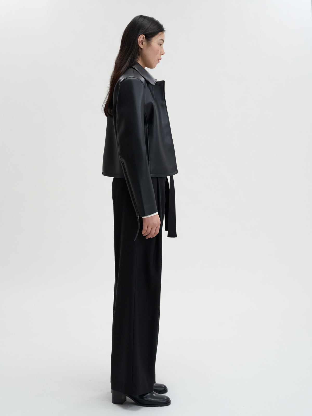 【MAGJAY】Slick Leather Jacket - Black