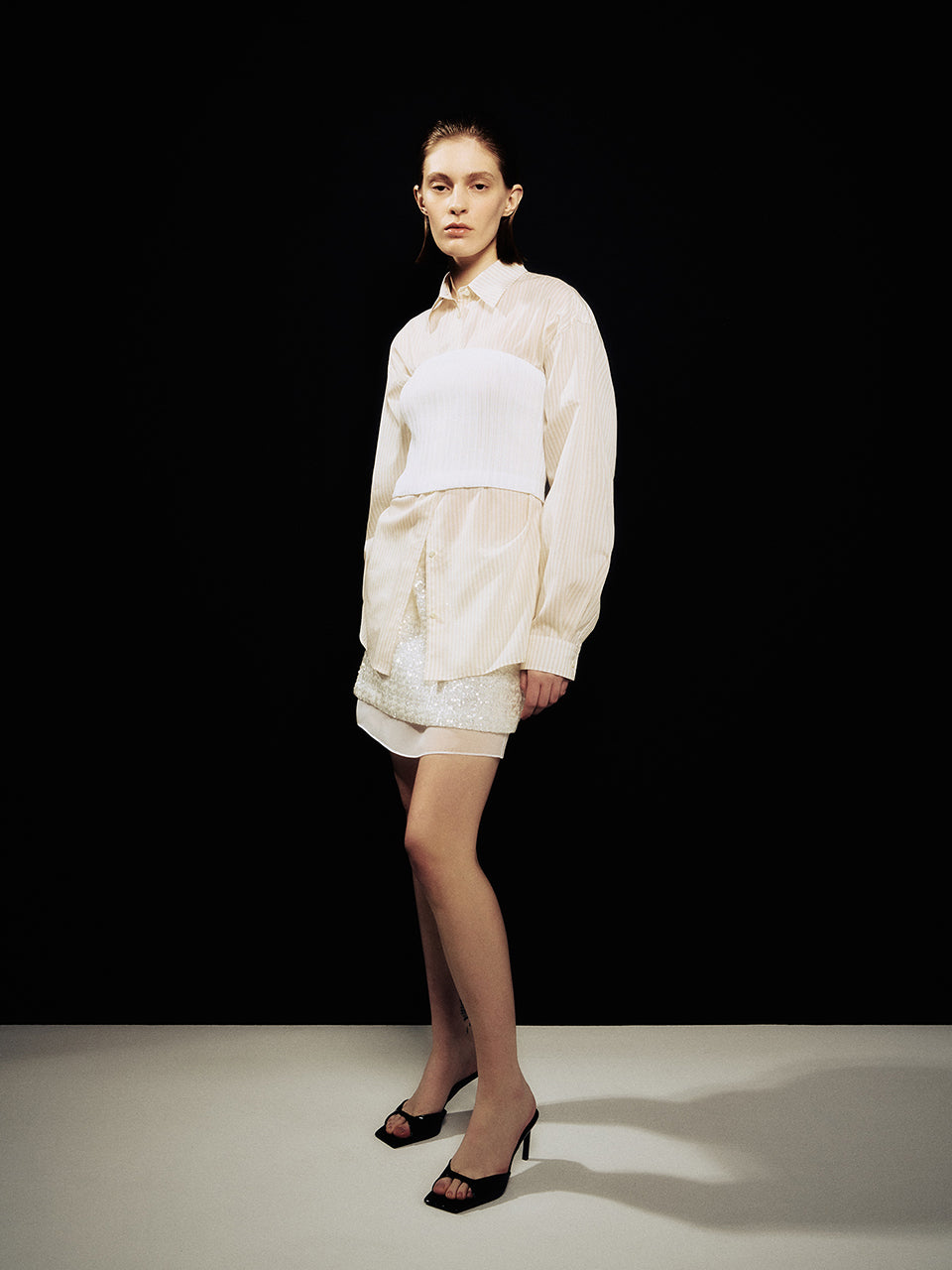 [ARIK.] [24SS] ALMACH oversized shirt Beige Stripe