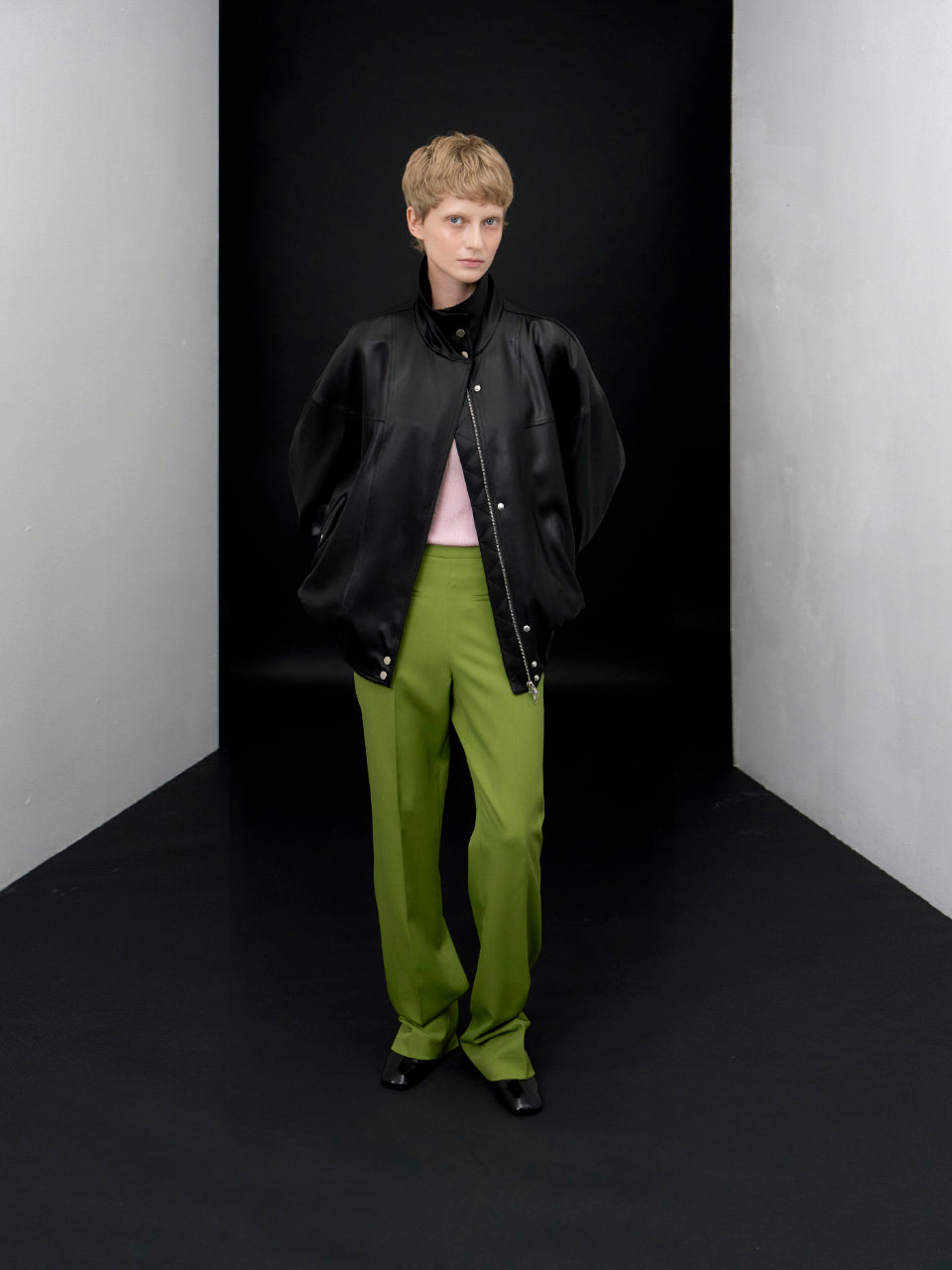 【ARIK. アリク AW】Segin oversized panel bomber jacket Black