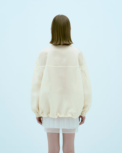 [ARIK.] [25SS] ELBA oversized sheer bomber jacket Butter Cream