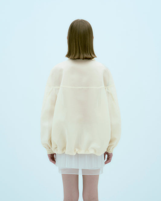 【ARIK. アリク】[25SS] ELBA oversized sheer bomber jacket Butter Cream