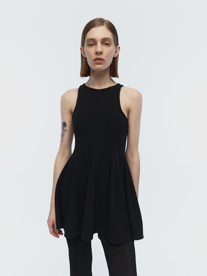 [ARIK.] [24SS] MIRA panel flare sleeveless top Black