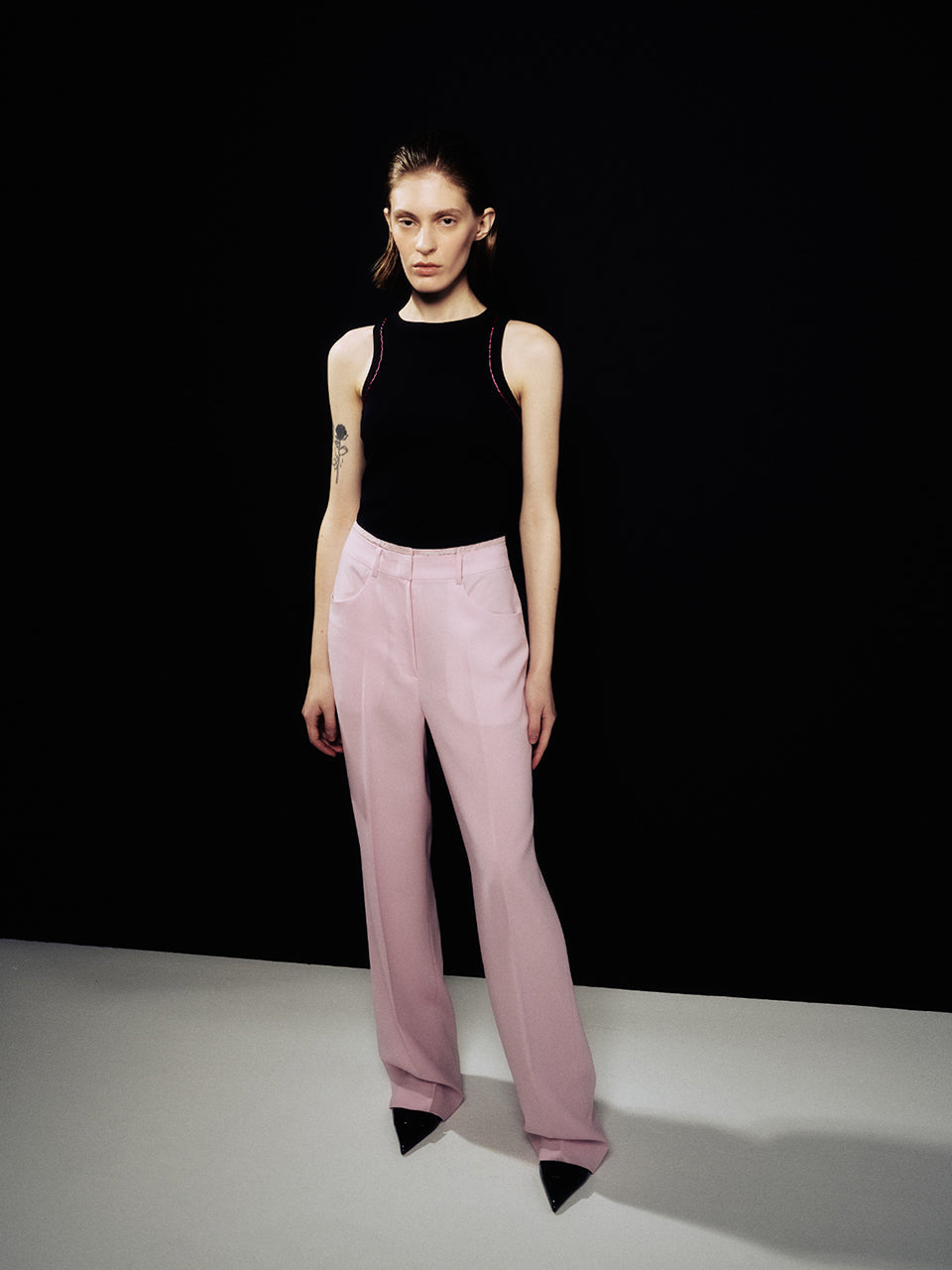 [ARIK.] [24SS] MIRACH layered straight pants Orchid Pink