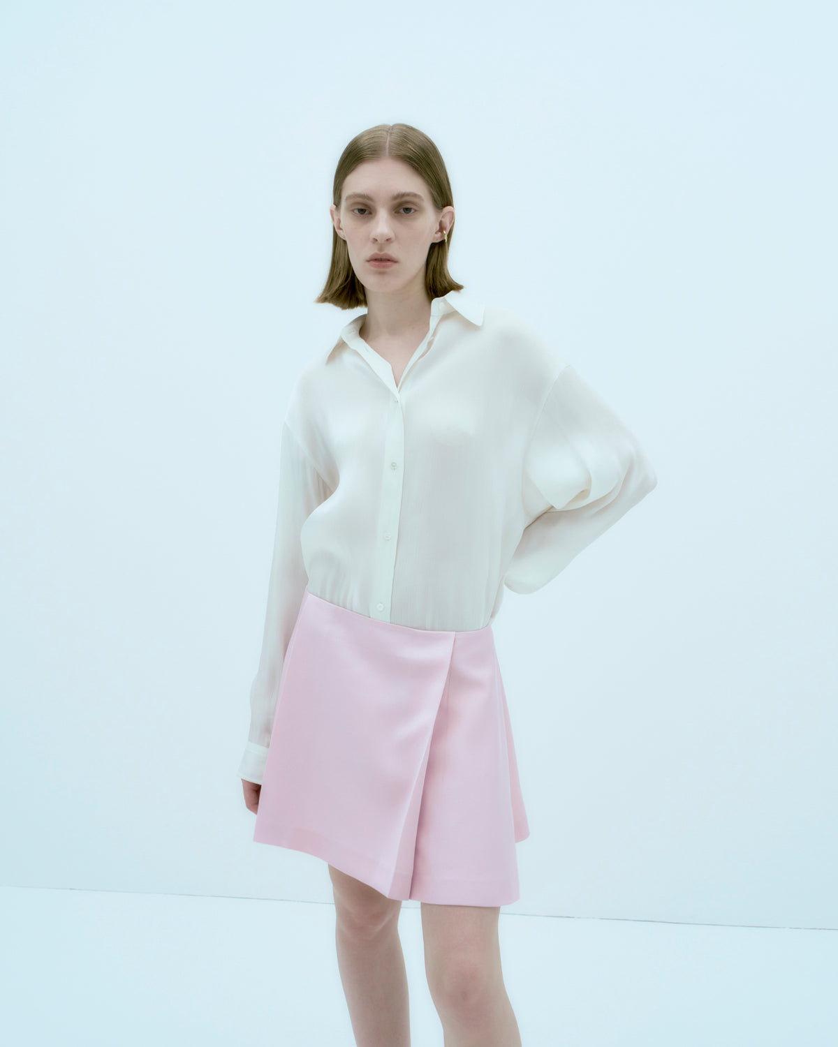 [ARIK.] [25SS] ALKES Panel flare skirt Orchid Pink