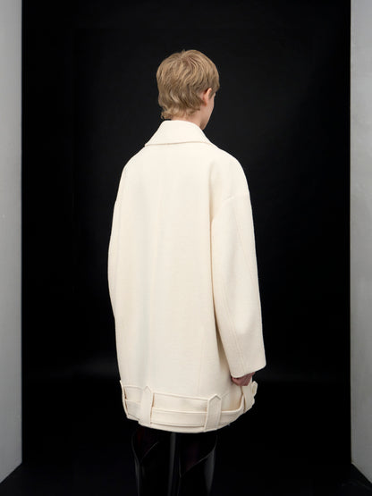 【ARIK. アリク AW】Anser boucle oversized pea coat Rice