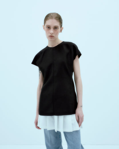[ARIK.] [25SS] AIN silk blouse top Black